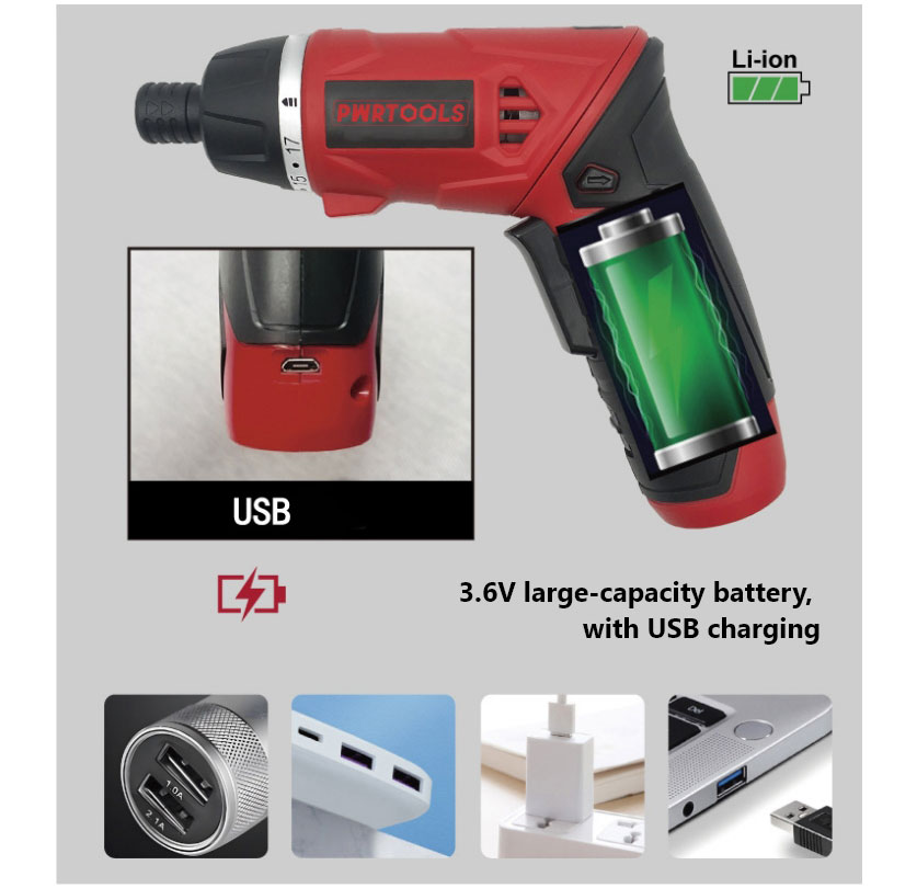 Rotatable 90 Degrees Cordless Electric Screwdriver Set