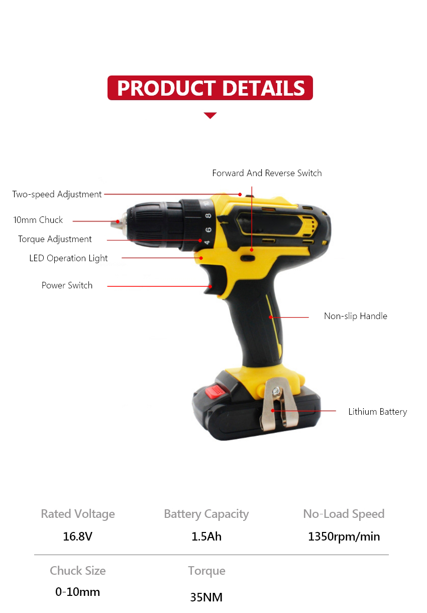 16.8V Cordless Drill