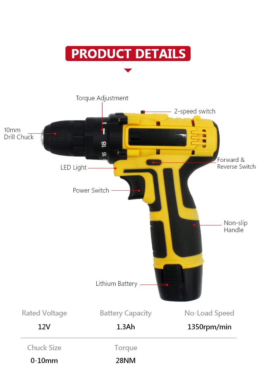 12V Cordless Drill