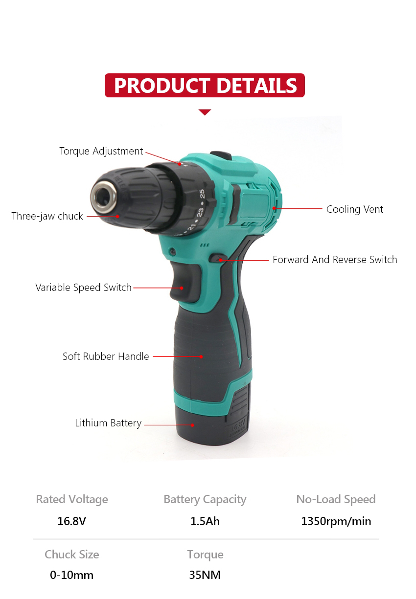 16.8V Cordless Impact Drill
