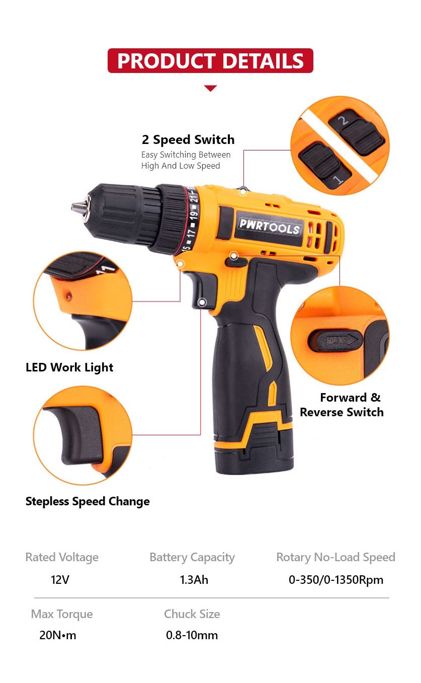 12V 20N·m Cordless Drill