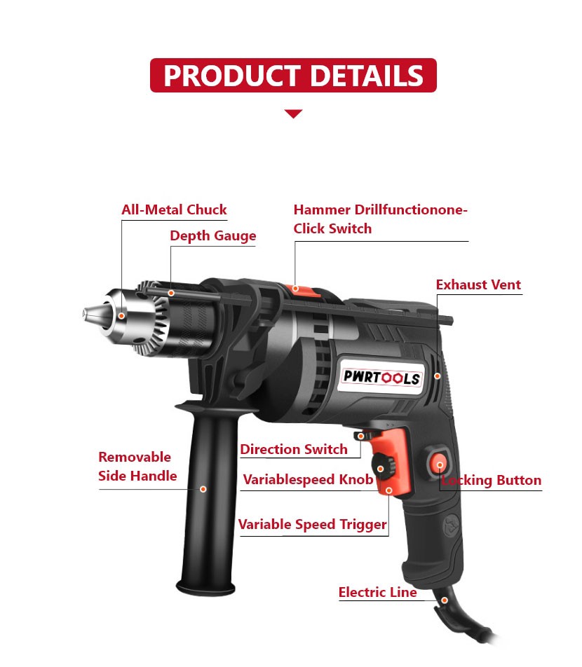 710W Corded Impact Drill