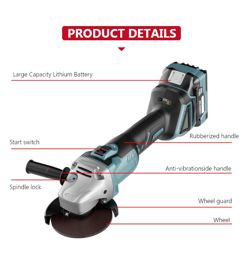18V 100mm cordless angle grinder