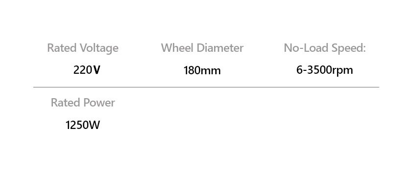 180mm 1250W corded polisher