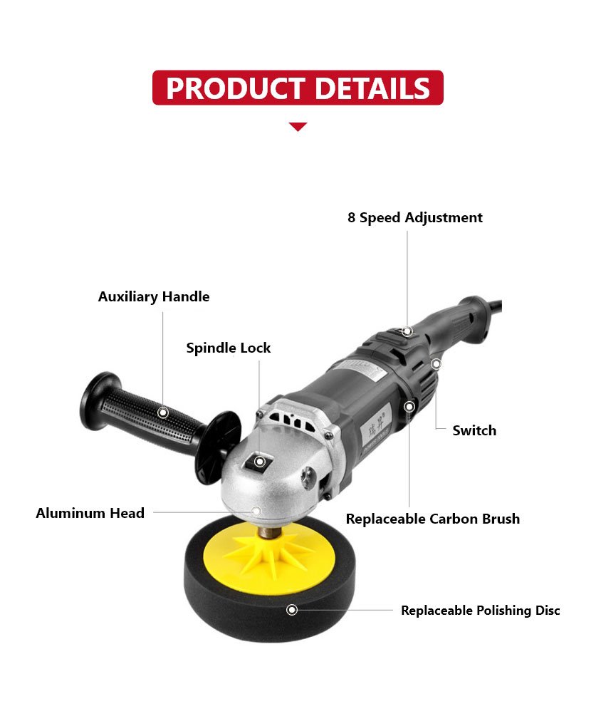 180mm 1250W corded polisher