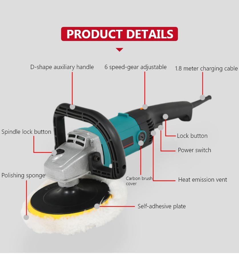 180mm 1000W Corded polishing machine