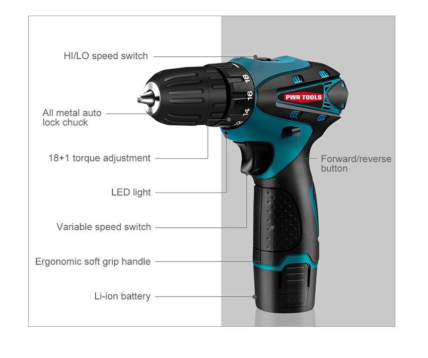 12V 25N·m Lithium Electric Drill