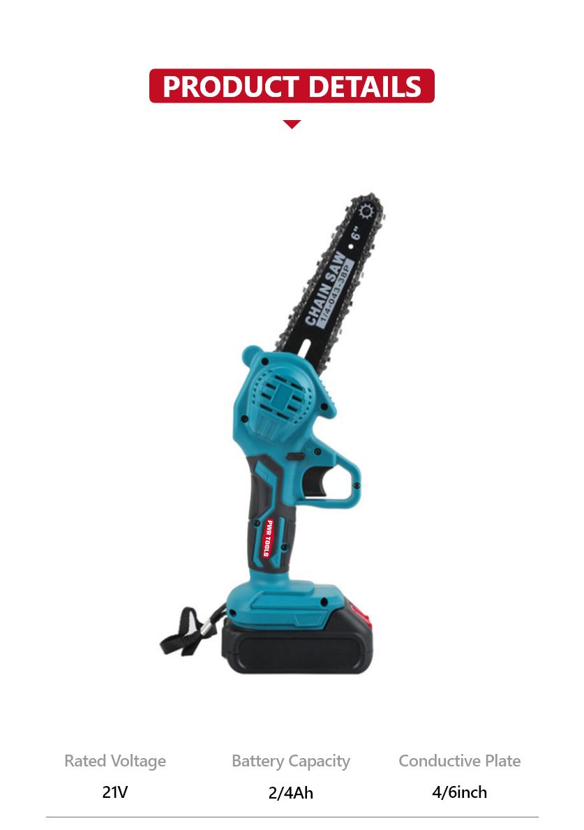 21V 4/6In Cordless Chainsaw