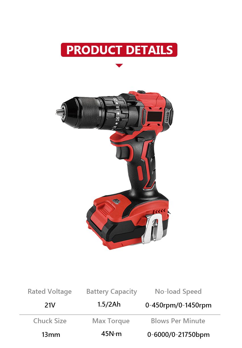 21V 45N·m Lithium Impact Drill