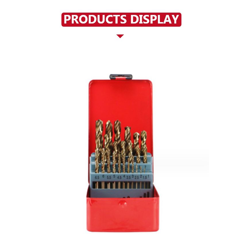 Co-containing straight shank twist drill set
