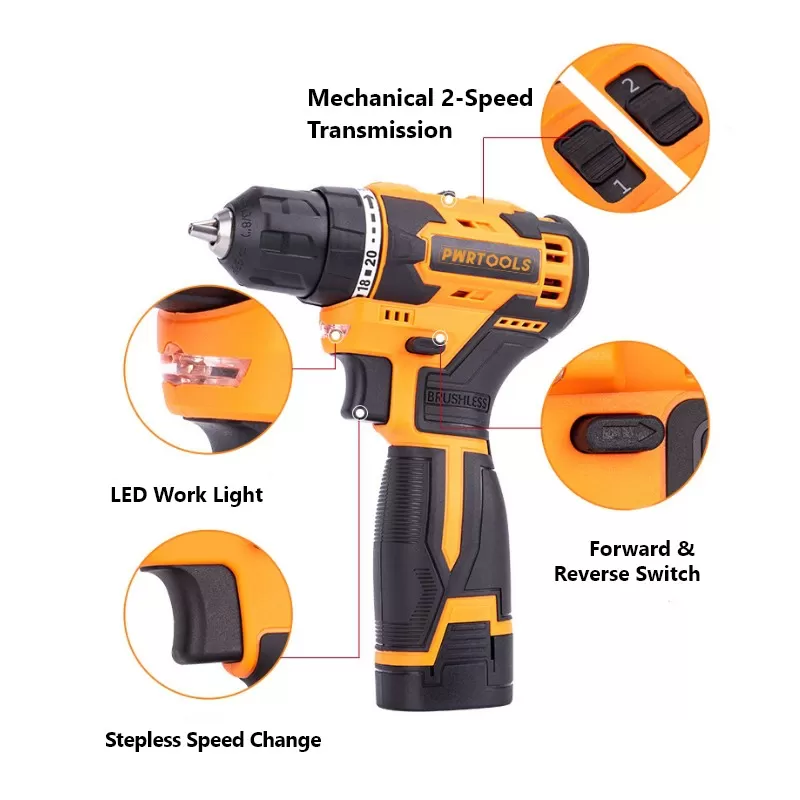 16.8V 40N·m Brushless Lithium Electric Drill