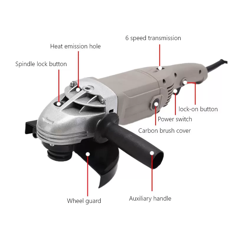 180mm 1500W Corded Angle Grinder