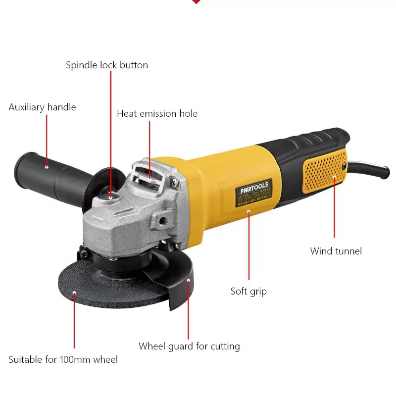 100mm 1100W Corded Angle Grinder