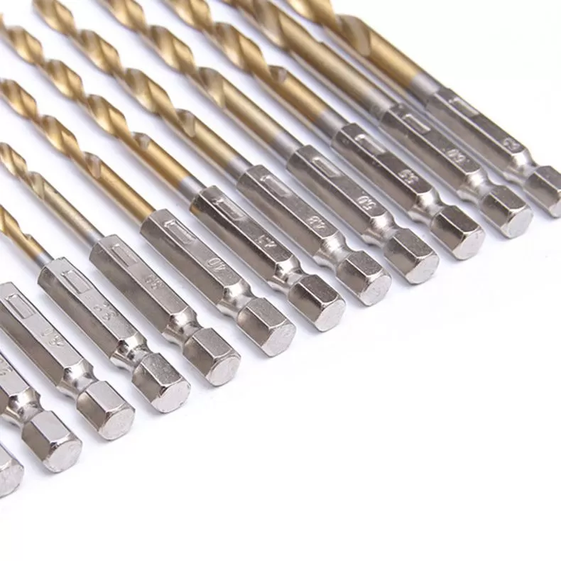 Titanium Plated Hexagonal Handle Twist Drill
