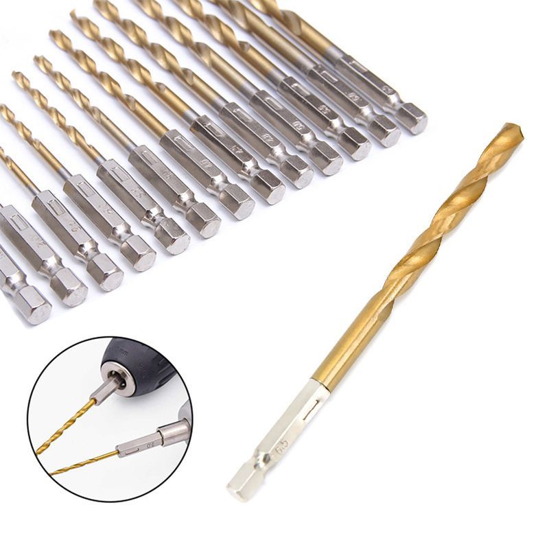 Titanium Plated Hexagonal Handle Twist Drill