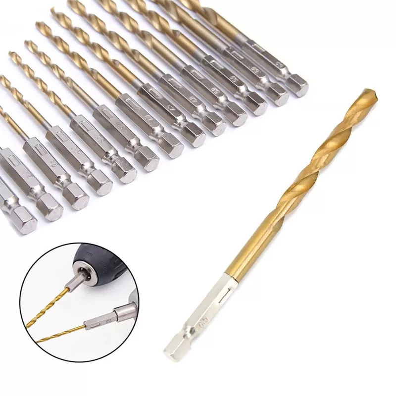 Titanium Plated Hexagonal Handle Twist Drill
