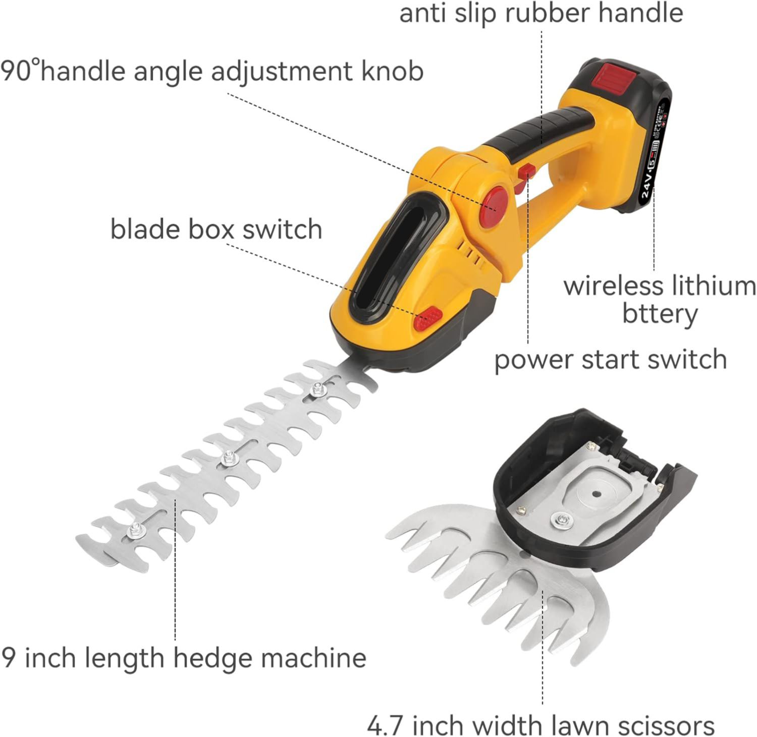 21V Home Handheld Hedge Trimmer
